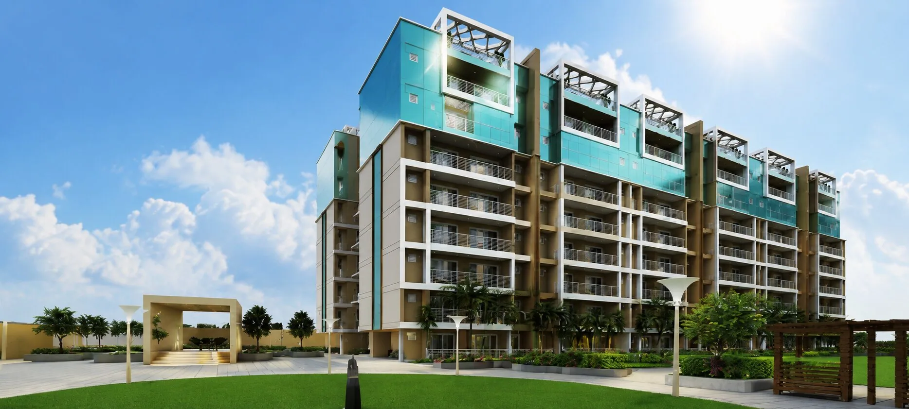 Chaitanya Greens residential towers with landscaped forecourt